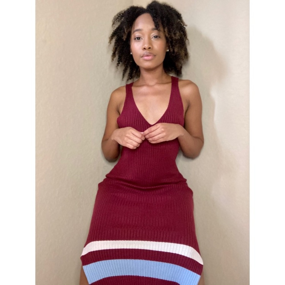 ❤️ Color Block Ribbed Midi Dress ❤️ - Picture 6 of 6